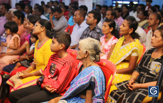 Hundreds massed into the Grace Ministry New Year Prayer 2019 at the Prayer center, Balmatta, Mangalore here on Tuesday, Jan 1st, 2019. 